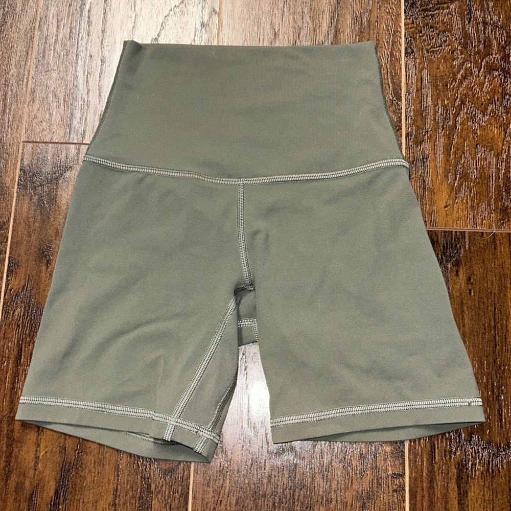 lululemon athletica Olive Green High-Rise Bike Shorts
